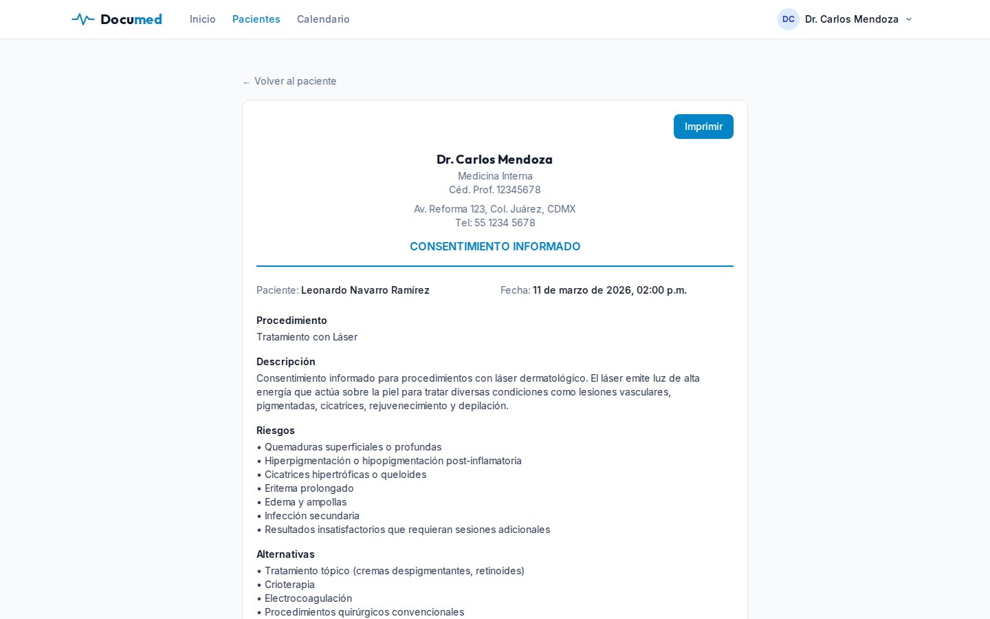 Documed - Consentimiento firmado